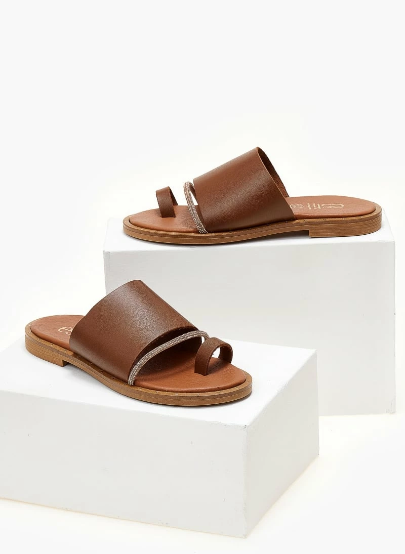 Σανδάλια ESTIL δερμάτινα με σειρά Strass - Ταμπά 5 Σανδάλια ESTIL δερμάτινα με σειρά Strass - Ταμπά - Image 3