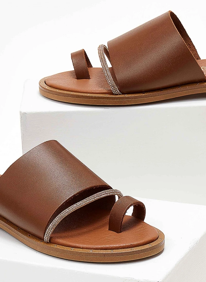 Σανδάλια ESTIL δερμάτινα με σειρά Strass - Ταμπά 7 Σανδάλια ESTIL δερμάτινα με σειρά Strass - Ταμπά - Image 5