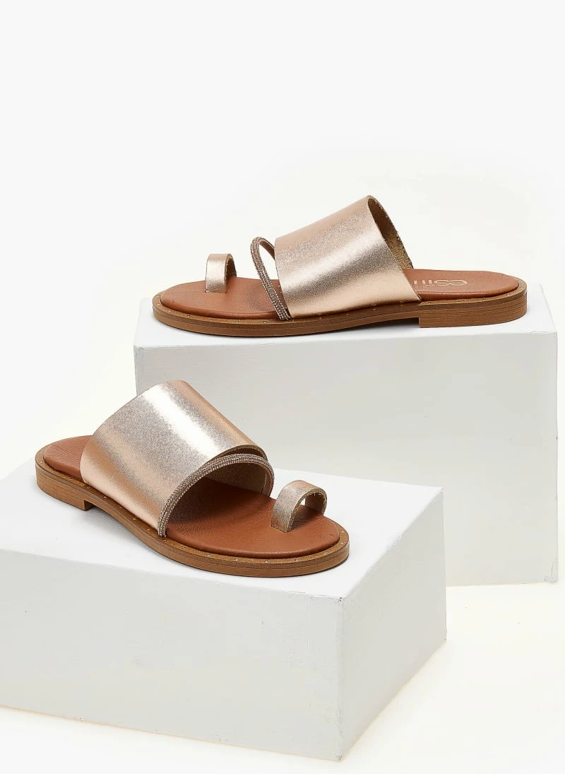 Σανδάλια ESTIL δερμάτινα με σειρά Strass - Χαλκός 8 Σανδάλια ESTIL δερμάτινα με σειρά Strass - Χαλκός - Image 6