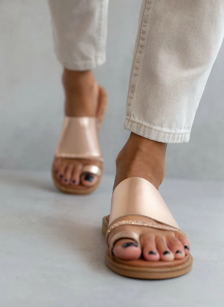 Σανδάλια ESTIL δερμάτινα με σειρά Strass - Χαλκός 6 Σανδάλια ESTIL δερμάτινα με σειρά Strass - Χαλκός - Image 4