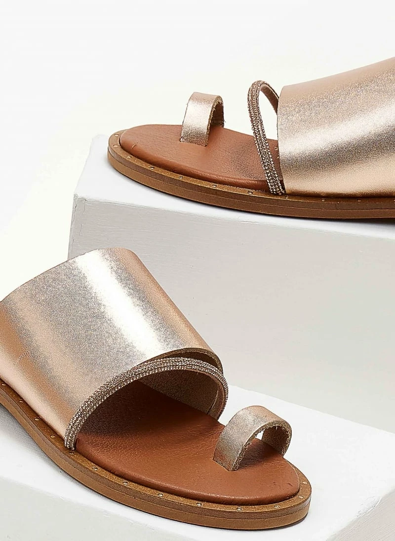 Σανδάλια ESTIL δερμάτινα με σειρά Strass - Χαλκός 4 Σανδάλια ESTIL δερμάτινα με σειρά Strass - Χαλκός - Image 2