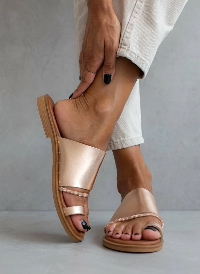 Σανδάλια ESTIL δερμάτινα με σειρά Strass - Χαλκός 9 Σανδάλια ESTIL δερμάτινα με σειρά Strass - Χαλκός - Image 7