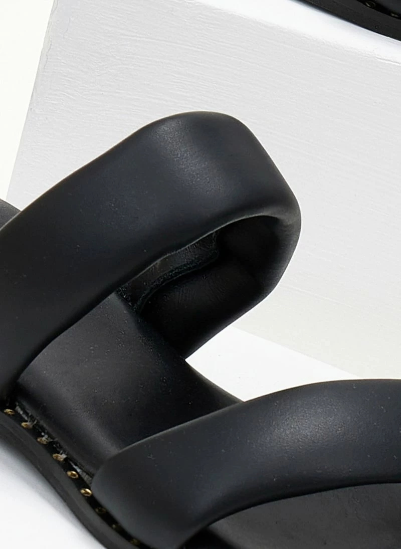 Σανδάλια καστόρινα ESTIL με Pufffed φάσες - Μαύρο 4 Σανδάλια καστόρινα ESTIL με Pufffed φάσες - Μαύρο - Image 2