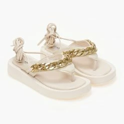 The Fashion Project Σανδάλια με αλυσίδα και κορδόνια - Μπεζ -Σανδάλια κατάστημα sandalia me alusida kai kordonia 103887 ucgr