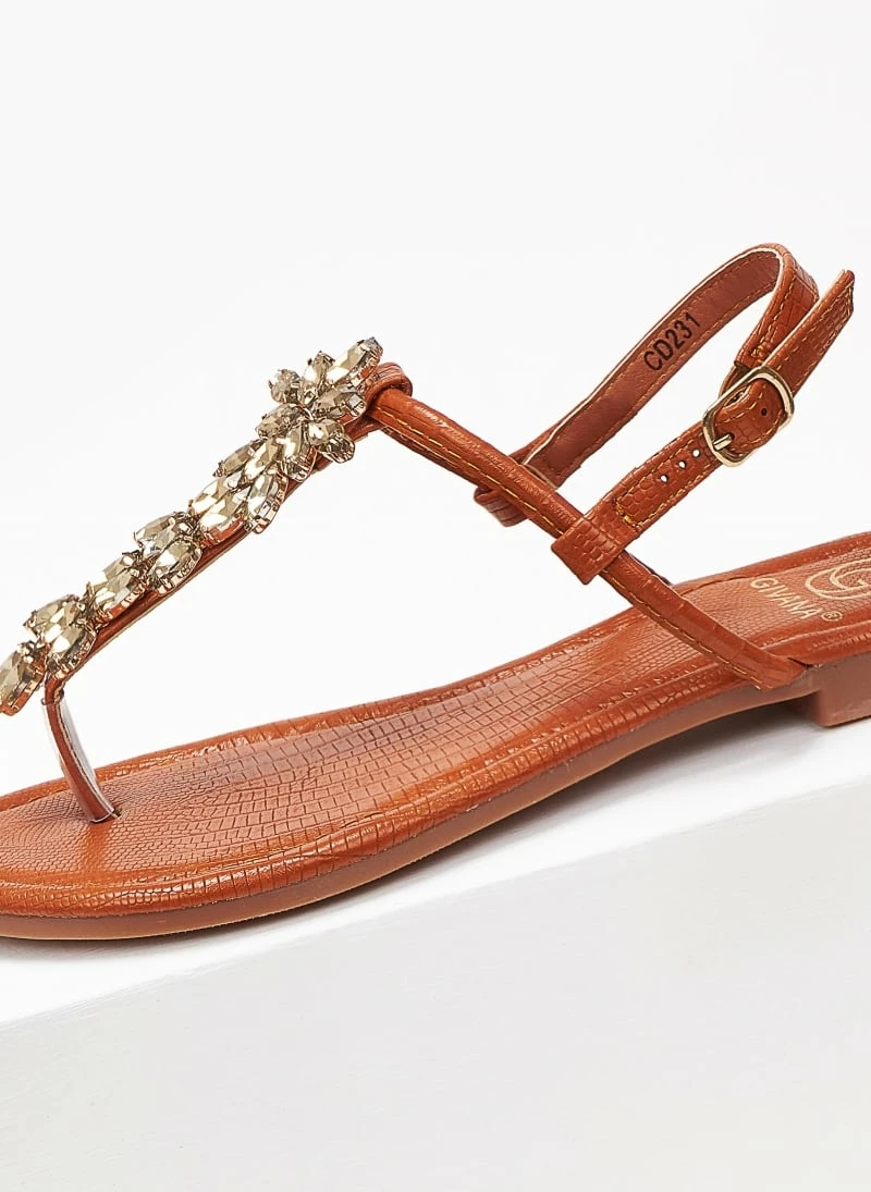 The Fashion Project Σανδάλια με ιριδίζουσες πέτρες - Κάμελ 6 The Fashion Project Σανδάλια με ιριδίζουσες πέτρες - Κάμελ - Image 4