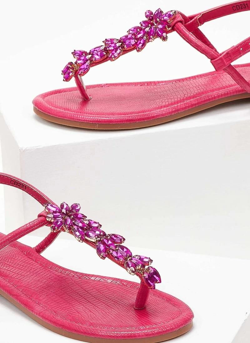The Fashion Project Σανδάλια με ιριδίζουσες πέτρες - Φούξια 4 The Fashion Project Σανδάλια με ιριδίζουσες πέτρες - Φούξια - Image 2