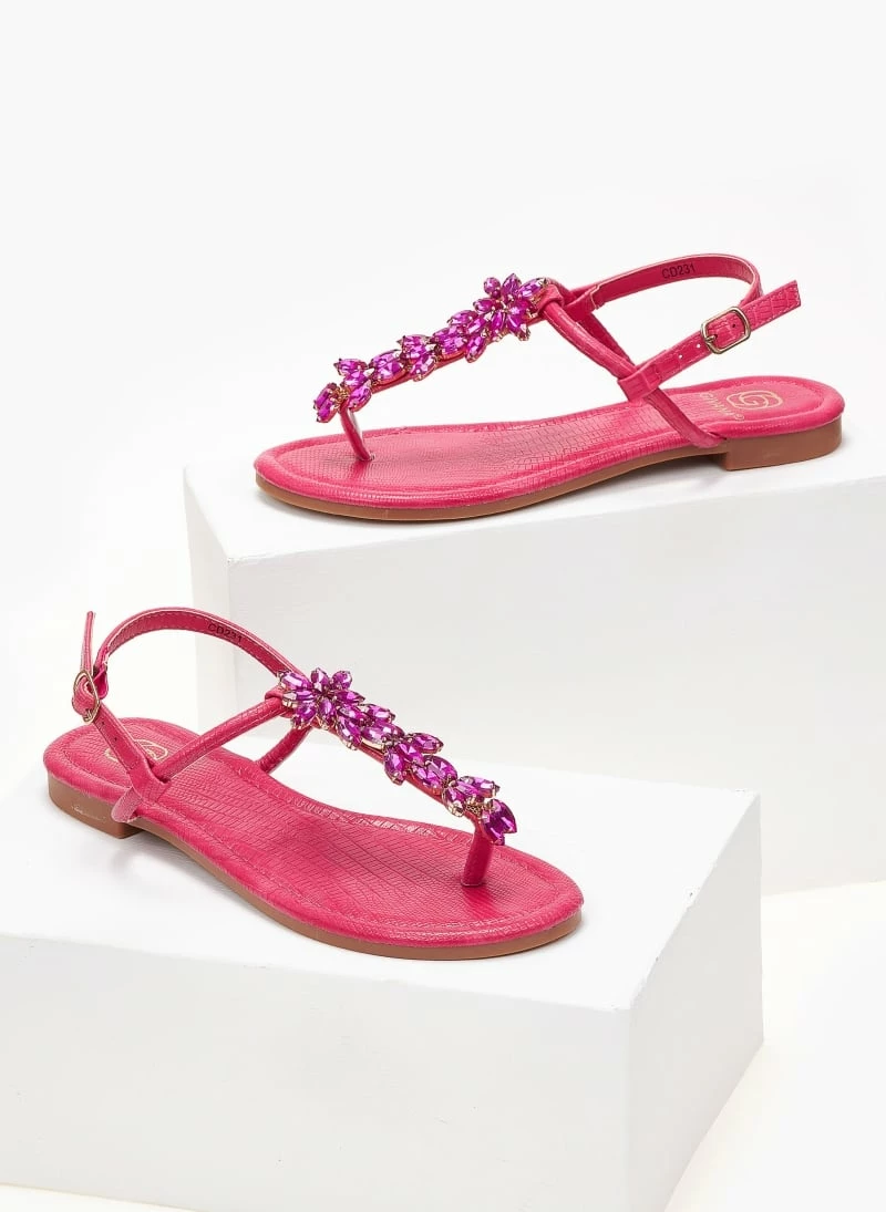 The Fashion Project Σανδάλια με ιριδίζουσες πέτρες - Φούξια 5 The Fashion Project Σανδάλια με ιριδίζουσες πέτρες - Φούξια - Image 3