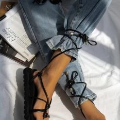 Xti Footwear Σανδάλια με κορδόνια Xti 43842 - Μαύρο -Σανδάλια κατάστημα sandalia me kordonia xti 43842 100529 cc8n