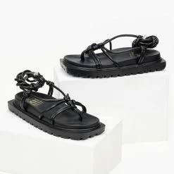 Xti Footwear Σανδάλια με κορδόνια Xti 43842 - Μαύρο -Σανδάλια κατάστημα sandalia me kordonia xti 43842 100529 yijb