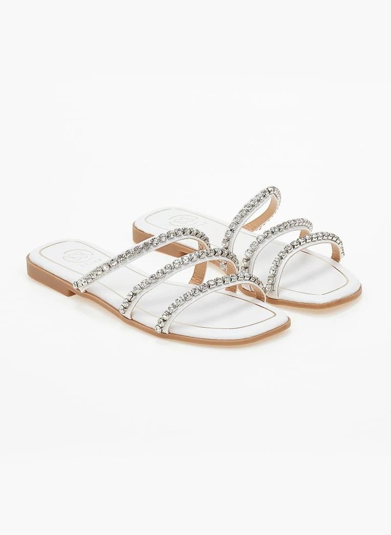 The Fashion Project Σανδάλια με λοξά λουράκια με Strass - Λευκό 7 The Fashion Project Σανδάλια με λοξά λουράκια με Strass - Λευκό - Image 5