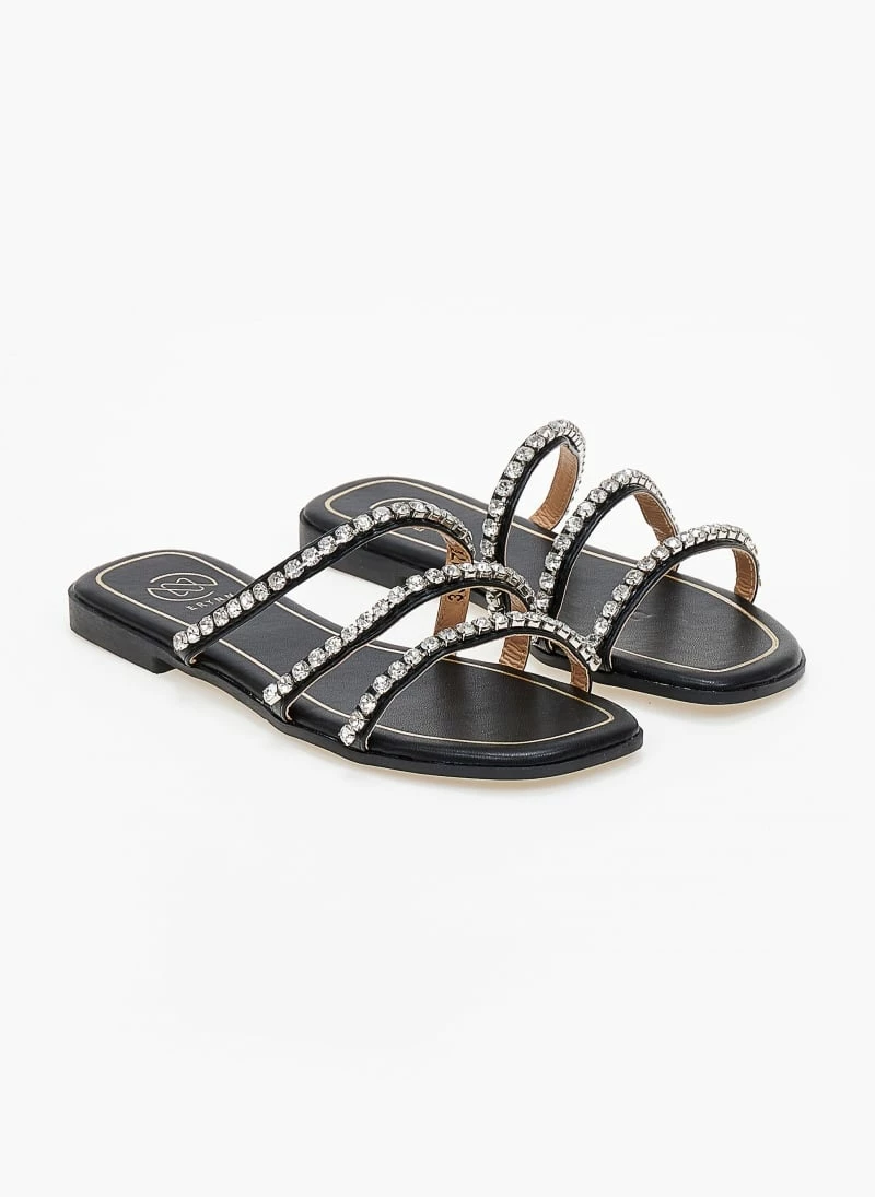The Fashion Project Σανδάλια με λοξά λουράκια με Strass - Μαύρο 6 The Fashion Project Σανδάλια με λοξά λουράκια με Strass - Μαύρο - Image 4