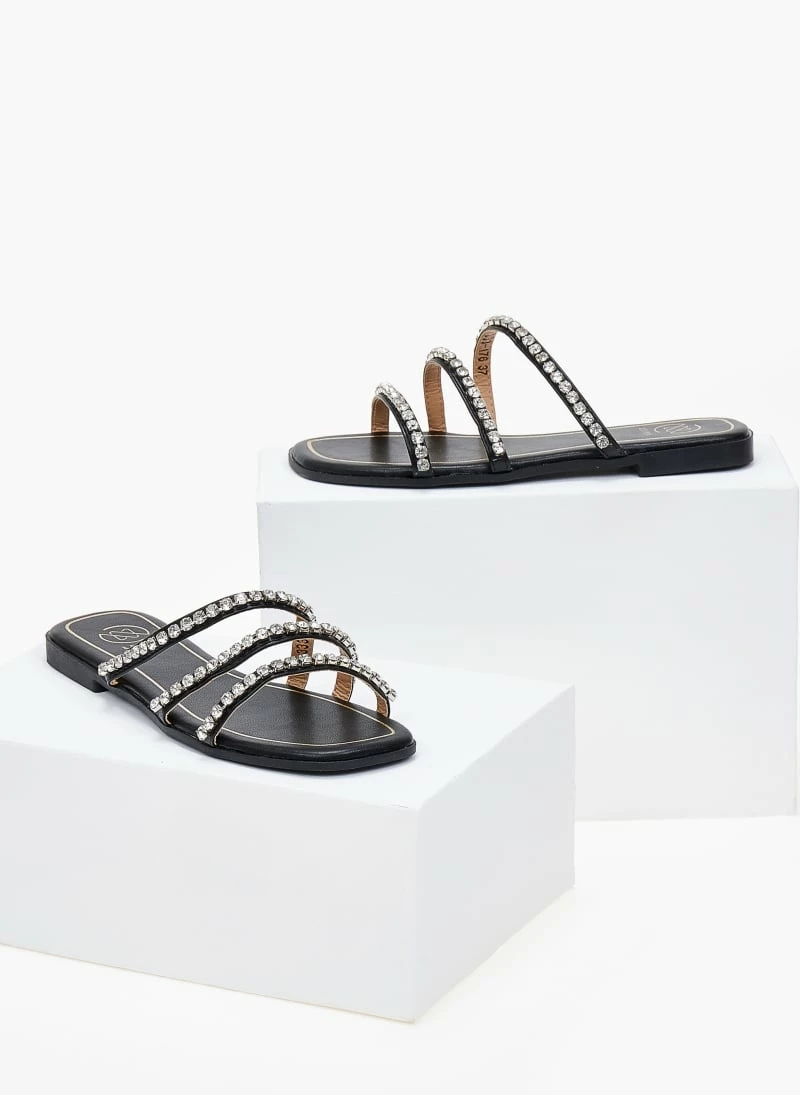 The Fashion Project Σανδάλια με λοξά λουράκια με Strass - Μαύρο 5 The Fashion Project Σανδάλια με λοξά λουράκια με Strass - Μαύρο - Image 3