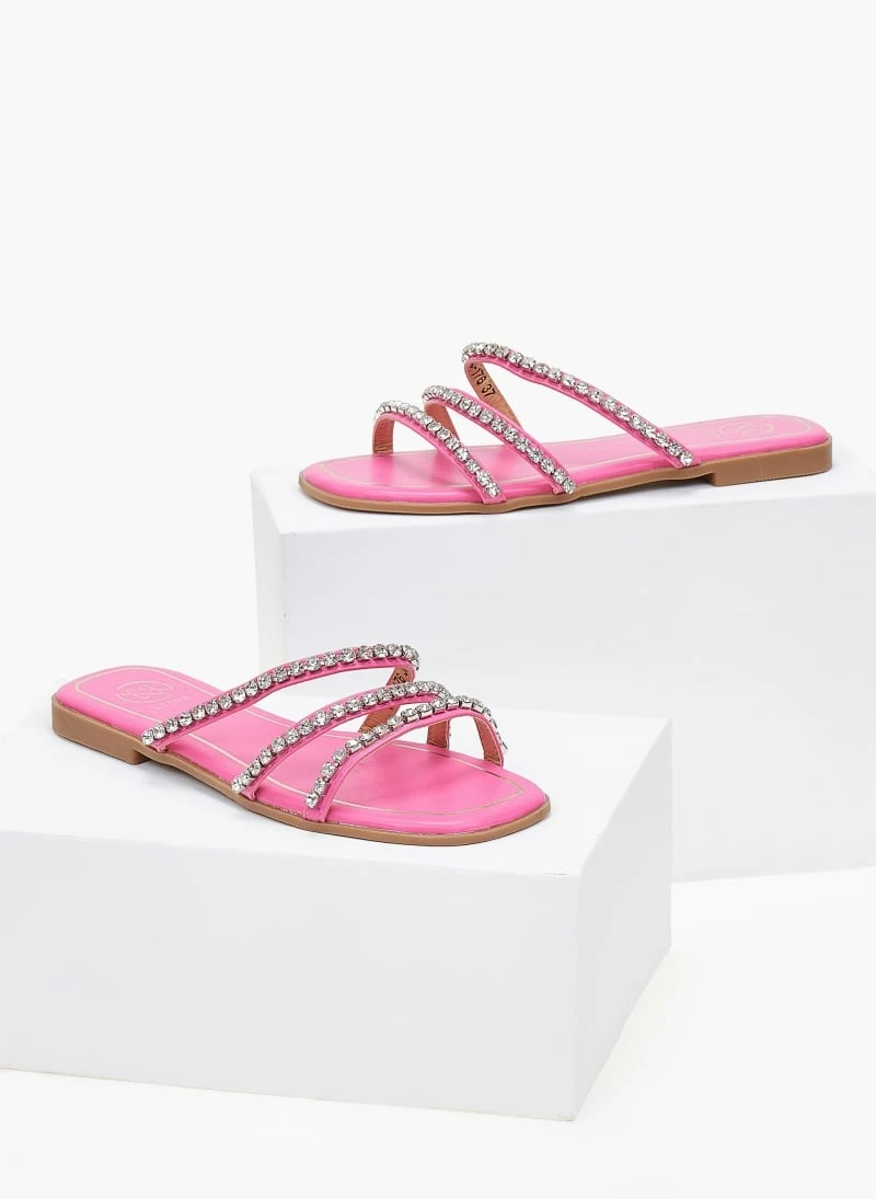 The Fashion Project Σανδάλια με λοξά λουράκια με Strass - Φούξια 7 The Fashion Project Σανδάλια με λοξά λουράκια με Strass - Φούξια - Image 5