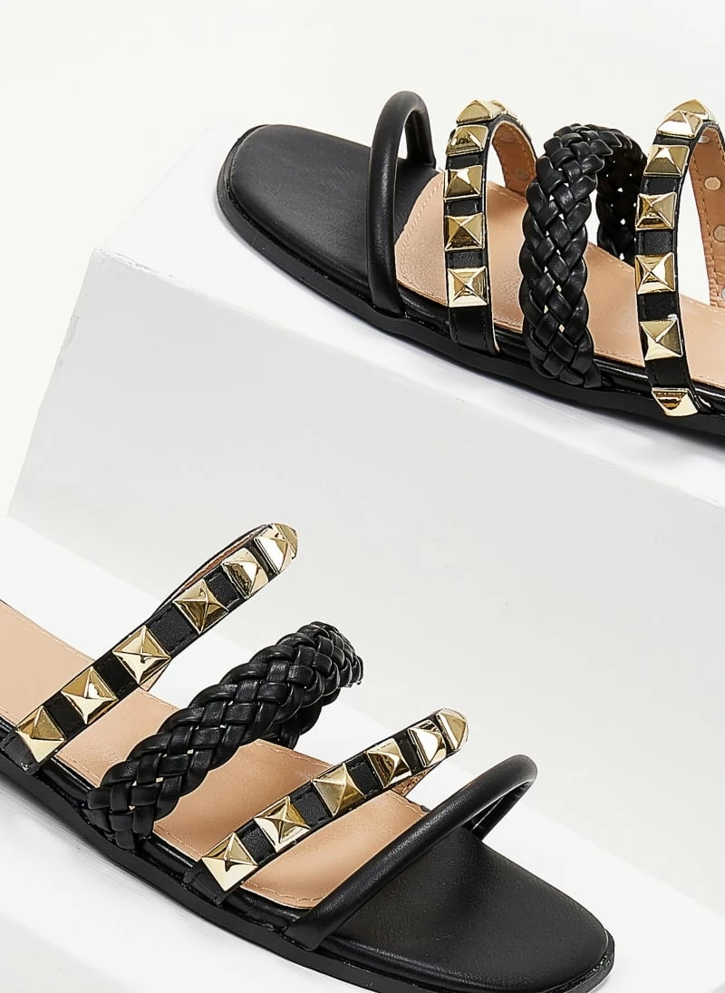 The Fashion Project Σανδάλια με λουράκια σε μεταλλικά χρώματα - Μαύρο 4 The Fashion Project Σανδάλια με λουράκια σε μεταλλικά χρώματα - Μαύρο - Image 2