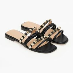 The Fashion Project Σανδάλια με λουράκια σε μεταλλικά χρώματα - Μαύρο 9 The Fashion Project Σανδάλια με λουράκια σε μεταλλικά χρώματα - Μαύρο -Σανδάλια κατάστημα sandalia me lourakia se metallika xrwmata 102045 vmes