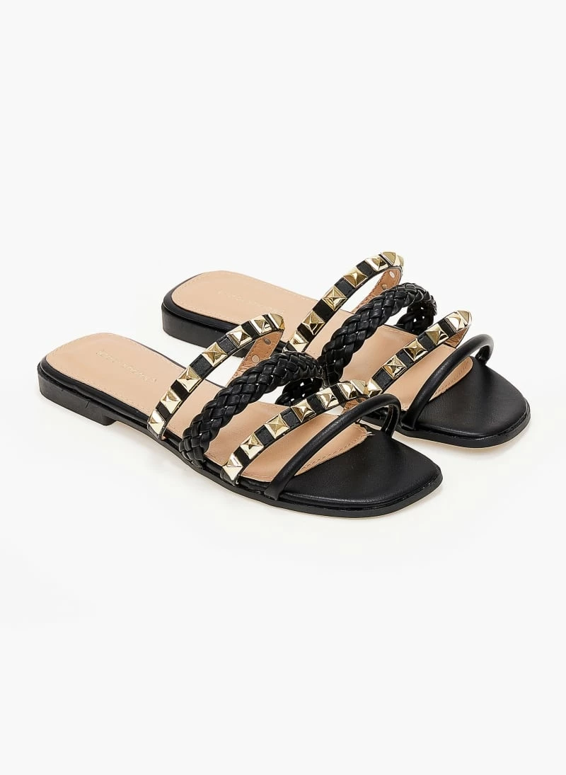 The Fashion Project Σανδάλια με λουράκια σε μεταλλικά χρώματα - Μαύρο 6 The Fashion Project Σανδάλια με λουράκια σε μεταλλικά χρώματα - Μαύρο - Image 4