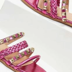 The Fashion Project Σανδάλια με λουράκια σε μεταλλικά χρώματα - Φούξια -Σανδάλια κατάστημα sandalia me lourakia se metallika xrwmata 102049 d5r8