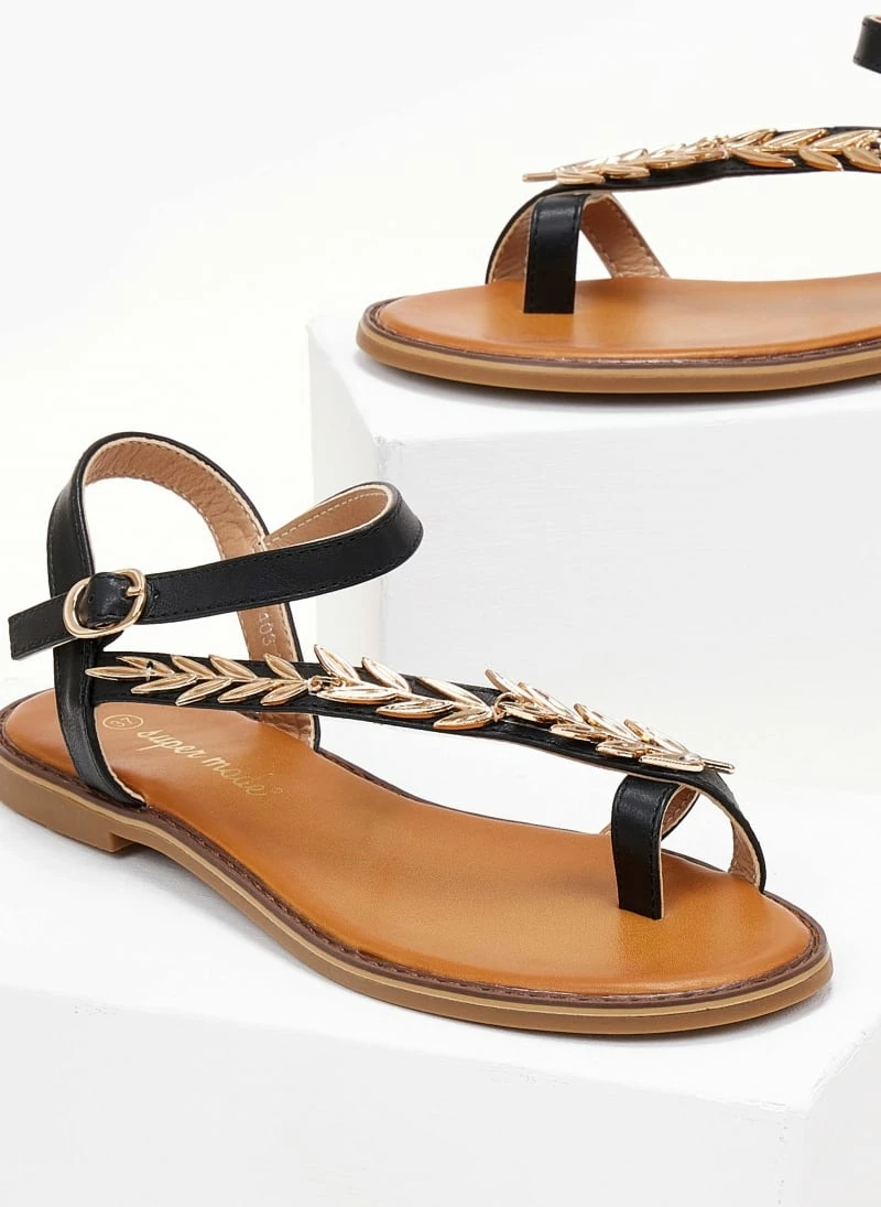 The Fashion Project Σανδάλια με μεταλλικά φύλλα - Μαύρο 4 The Fashion Project Σανδάλια με μεταλλικά φύλλα - Μαύρο - Image 2