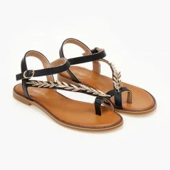 The Fashion Project Σανδάλια με μεταλλικά φύλλα - Μαύρο 13 The Fashion Project Σανδάλια με μεταλλικά φύλλα - Μαύρο -Σανδάλια κατάστημα sandalia me metallika fulla 104870 crep