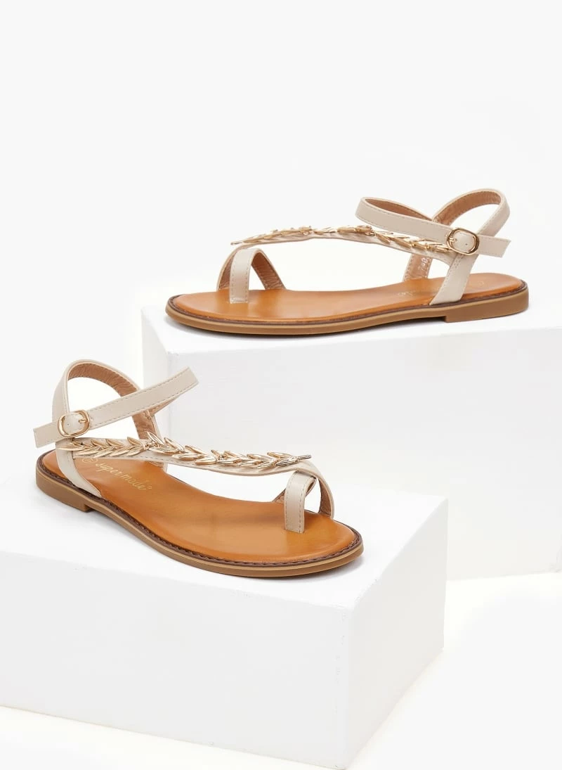 The Fashion Project Σανδάλια με μεταλλικά φύλλα - Μπεζ 7 The Fashion Project Σανδάλια με μεταλλικά φύλλα - Μπεζ - Image 5