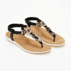 The Fashion Project Σανδάλια Comfort με μεταλλικά στοιχεία - Μαύρο -Σανδάλια κατάστημα sandalia me metallika stoixeia 104867 av2c