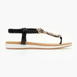 The Fashion Project Σανδάλια Comfort με μεταλλικά στοιχεία - Μαύρο -Σανδάλια κατάστημα sandalia me metallika stoixeia 104867 pzk5