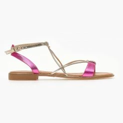 The Fashion Project Σανδάλια με μεταλλική λεπτομέρεια στη σόλα - Φούξια -Σανδάλια κατάστημα sandalia me metalliki leptomereia sti sola 101538 9eto
