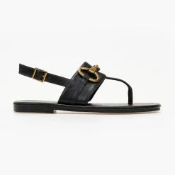 The Fashion Project Σανδάλια με μεταλλικό στοιχείο στη φάσα - Μαύρο -Σανδάλια κατάστημα sandalia me metalliko stoixeio sti fasa 102058 zs87