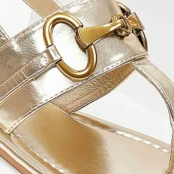 The Fashion Project Σανδάλια με μεταλλικό στοιχείο στη φάσα - Χρυσό -Σανδάλια κατάστημα sandalia me metalliko stoixeio sti fasa 102060 ru6e