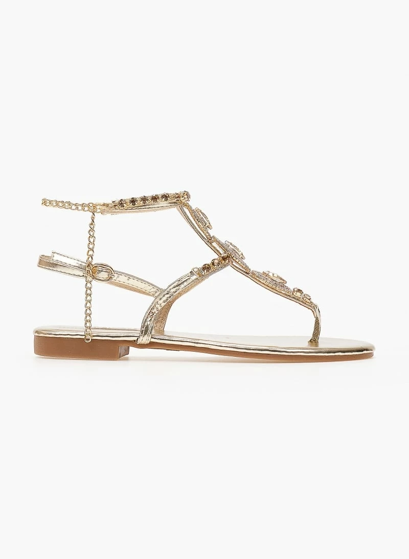 The Fashion Project Σανδάλια με πέτρες και Strass - Χρυσό 3 The Fashion Project Σανδάλια με πέτρες και Strass - Χρυσό