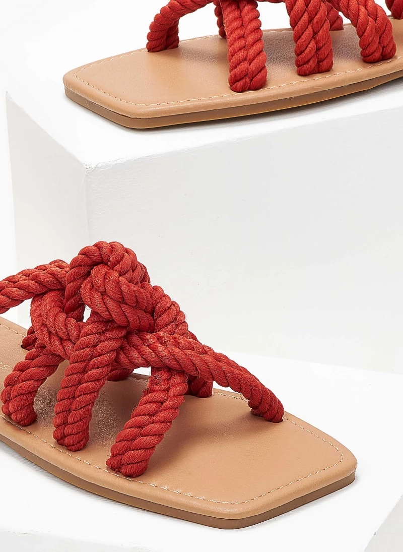 The Fashion Project Σανδάλια με πλεγμένα σχοίνινα λουράκια - Κεραμιδί 8 The Fashion Project Σανδάλια με πλεγμένα σχοίνινα λουράκια - Κεραμιδί - Image 6