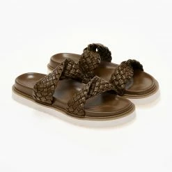 The Fashion Project Σανδάλια με πλεκτό σχέδιο στις φάσες - Λαδί -Σανδάλια κατάστημα sandalia me plekto sxedio stis fases 103613 cs0l