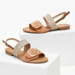 The Fashion Project Σανδάλια με ψάθινη φάσα - Ροδακινί -Σανδάλια κατάστημα sandalia me psathini fasa 101545 ylxe