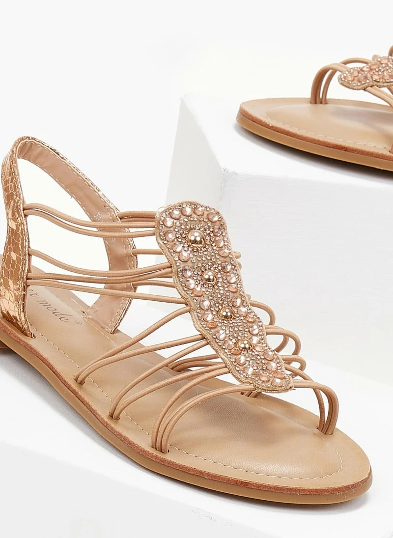 The Fashion Project Σανδάλια με Strass και ελαστικά λουράκια - Χαλκός 4 The Fashion Project Σανδάλια με Strass και ελαστικά λουράκια - Χαλκός - Image 2