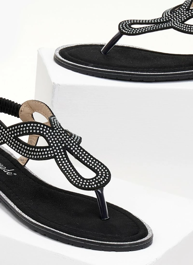 The Fashion Project Σανδάλια Comfort με Strass και Glitter στη σόλα - Μαύρο 7 The Fashion Project Σανδάλια Comfort με Strass και Glitter στη σόλα - Μαύρο - Image 5