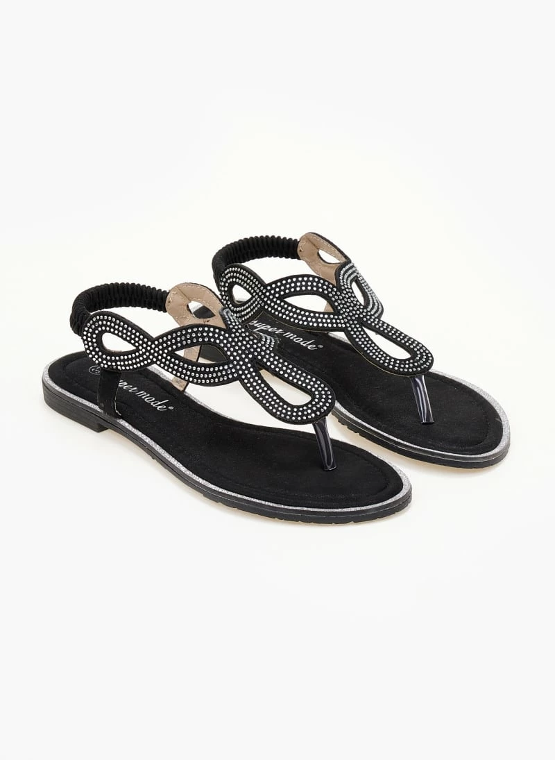 The Fashion Project Σανδάλια Comfort με Strass και Glitter στη σόλα - Μαύρο 4 The Fashion Project Σανδάλια Comfort με Strass και Glitter στη σόλα - Μαύρο - Image 2