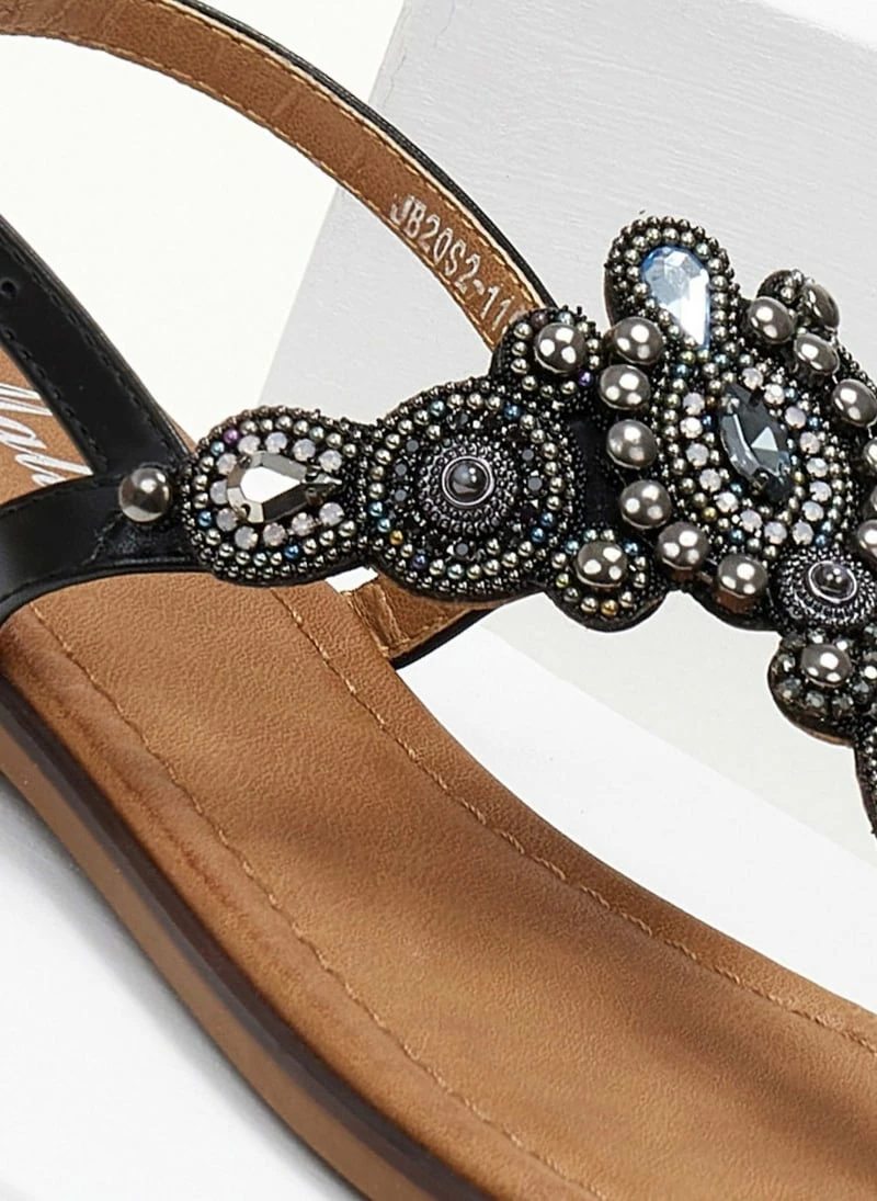 The Fashion Project Σανδάλια με Strass και πέτρες - Μαύρο 4 The Fashion Project Σανδάλια με Strass και πέτρες - Μαύρο - Image 2