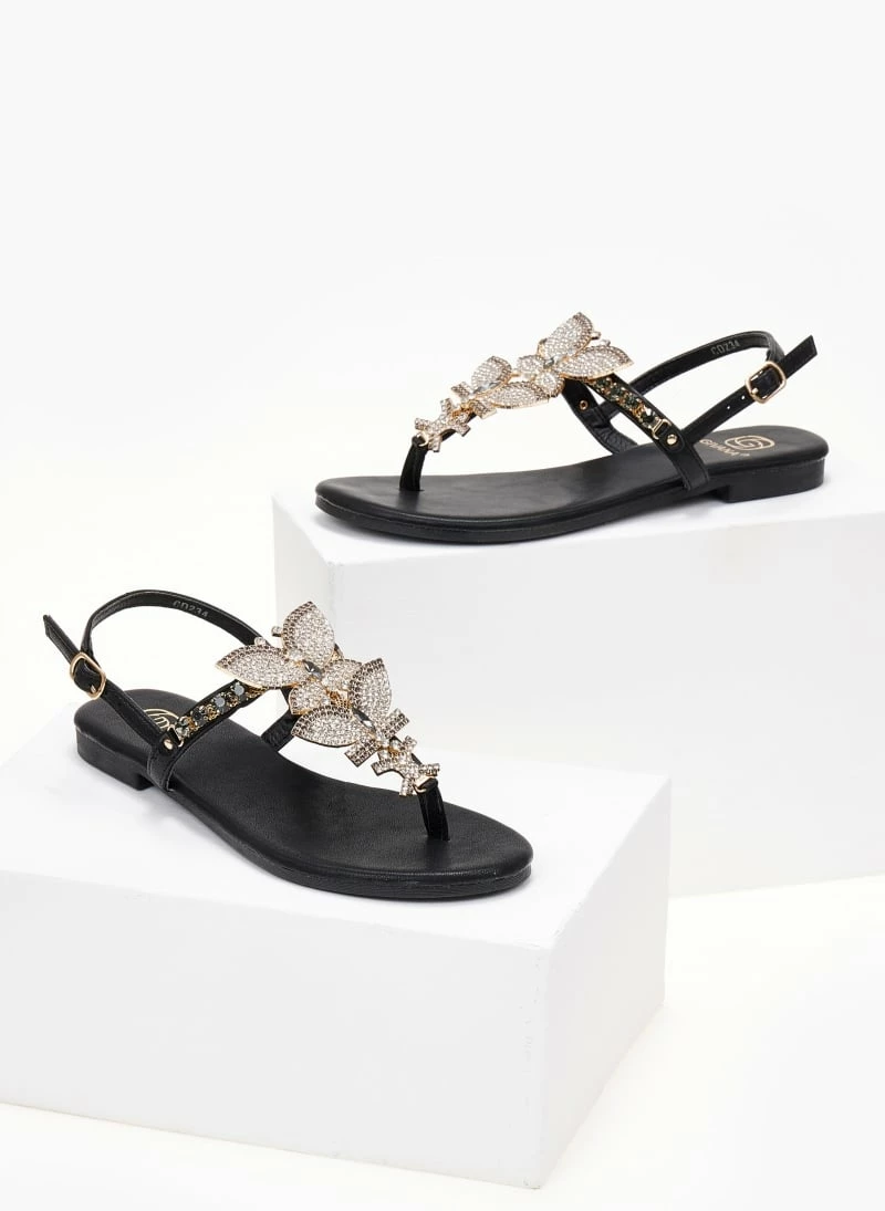 The Fashion Project Σανδάλια με Strass πεταλούδες - Μαύρο 3 The Fashion Project Σανδάλια με Strass πεταλούδες - Μαύρο