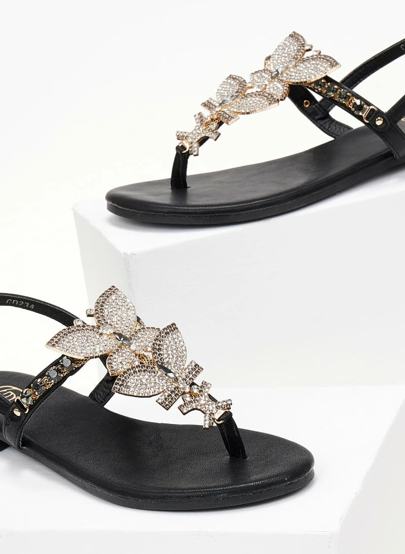 The Fashion Project Σανδάλια με Strass πεταλούδες - Μαύρο 4 The Fashion Project Σανδάλια με Strass πεταλούδες - Μαύρο - Image 2