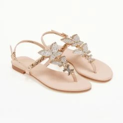The Fashion Project Σανδάλια με Strass πεταλούδες - Μπεζ
