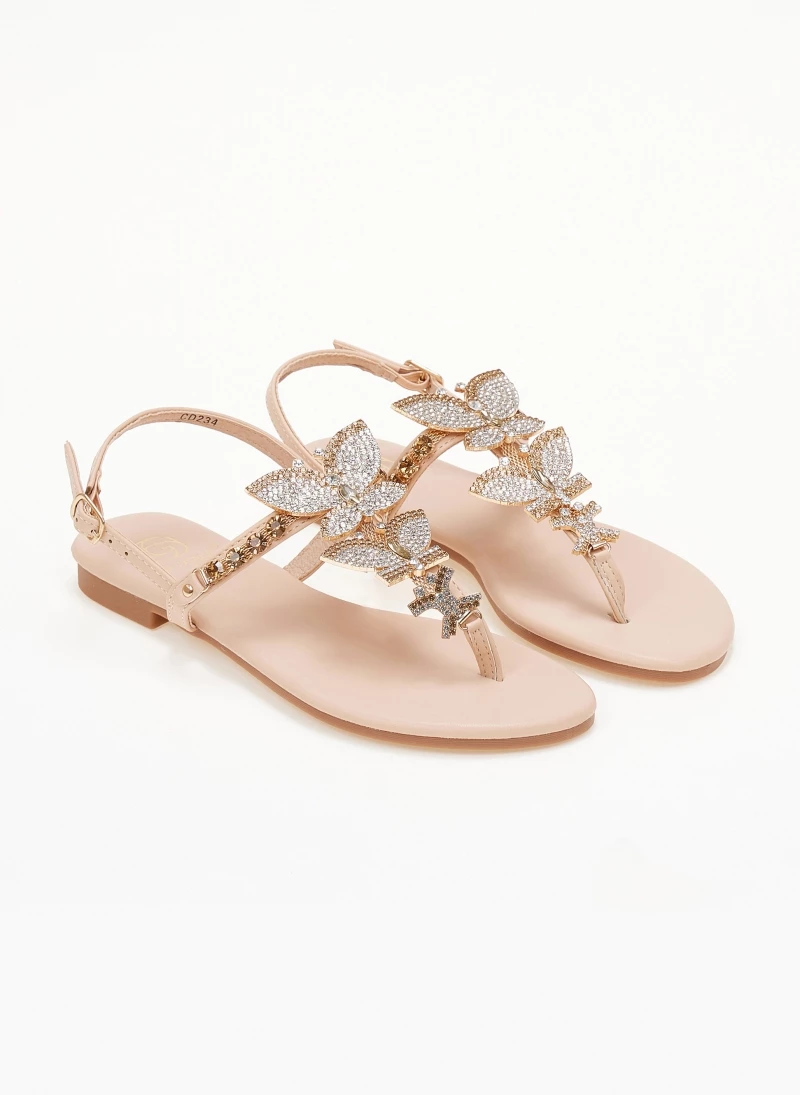 The Fashion Project Σανδάλια με Strass πεταλούδες - Μπεζ 3 The Fashion Project Σανδάλια με Strass πεταλούδες - Μπεζ
