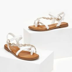 The Fashion Project Σανδάλια με στρογγυλά μεταλλικά στοιχεία - Λευκό 10 The Fashion Project Σανδάλια με στρογγυλά μεταλλικά στοιχεία - Λευκό -Σανδάλια κατάστημα sandalia me stroggula metallika stoixeia 104884 pmuc