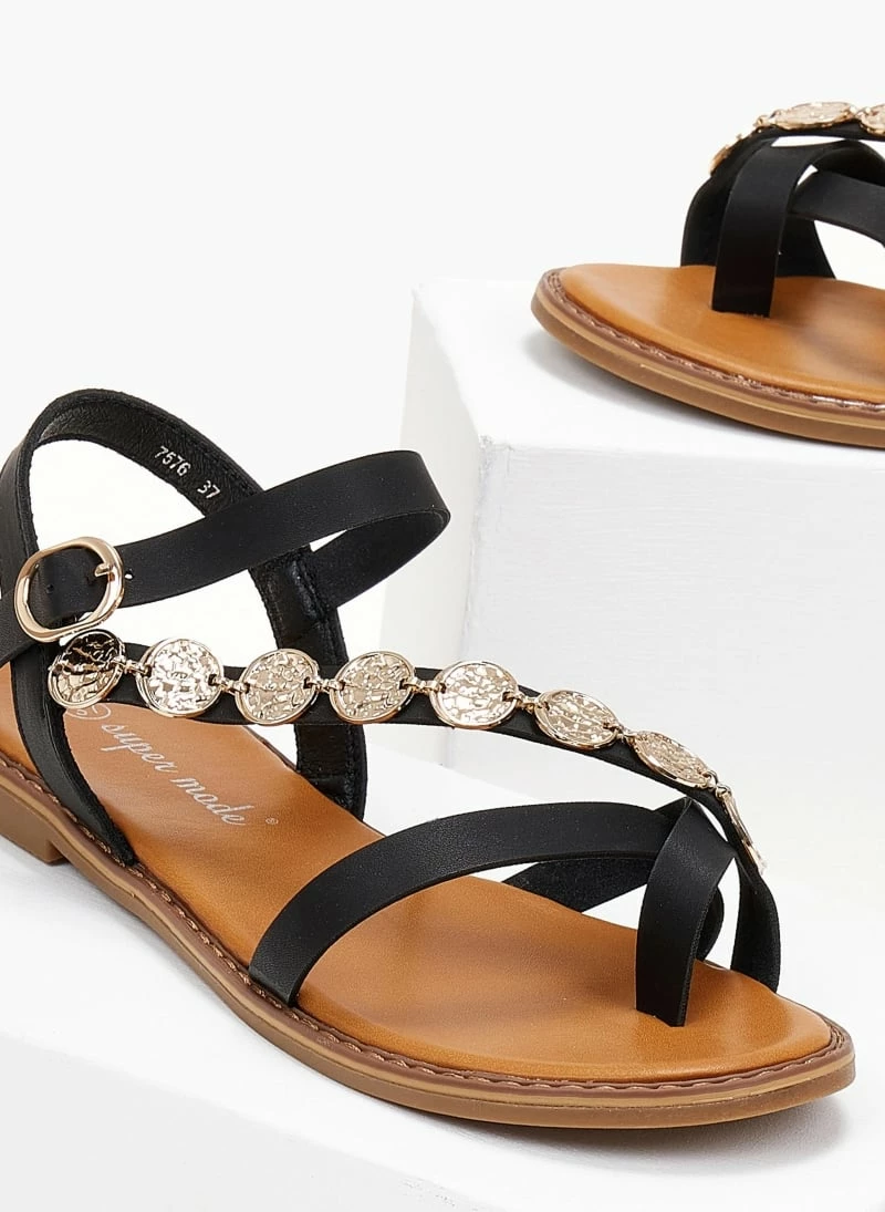 The Fashion Project Σανδάλια με στρογγυλά μεταλλικά στοιχεία - Μαύρο 4 The Fashion Project Σανδάλια με στρογγυλά μεταλλικά στοιχεία - Μαύρο - Image 2