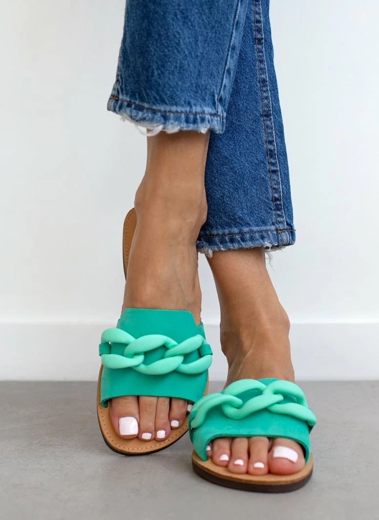 Σανδάλια Nubuck Estil με ματ κοκάλινη αλυσίδα - Βεραμάν 6 Σανδάλια Nubuck Estil με ματ κοκάλινη αλυσίδα - Βεραμάν - Image 4