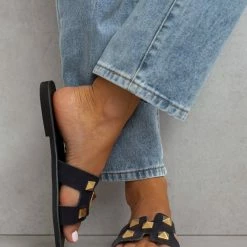 Σανδάλια Nubuck Estil με τρουκς - Μαύρο -Σανδάλια κατάστημα sandalia nubuck estil me trouks 103814 9xdu