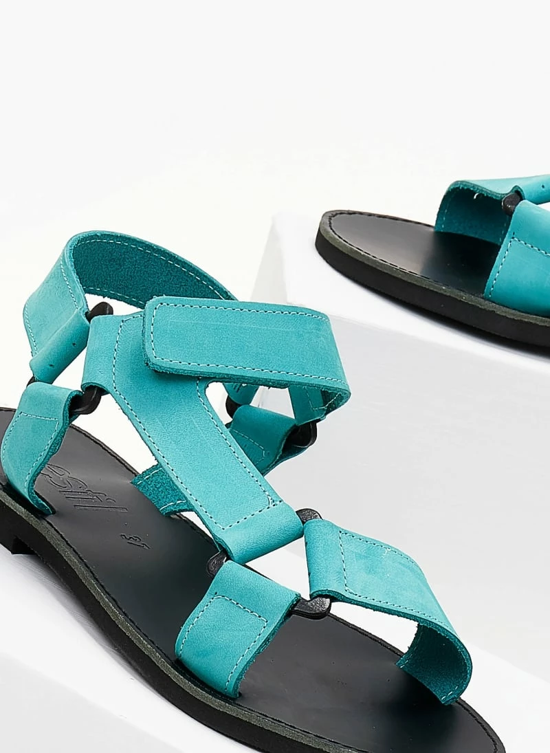 Σανδάλια Nubuck Estil με Velcro - Petrol 4 Σανδάλια Nubuck Estil με Velcro - Petrol - Image 2