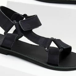 Σανδάλια Nubuck Estil με Velcro - Μαύρο -Σανδάλια κατάστημα sandalia nubuck estil me velcro 103816 603b