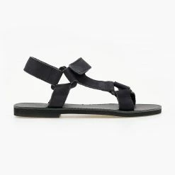 Σανδάλια Nubuck Estil με Velcro - Μαύρο