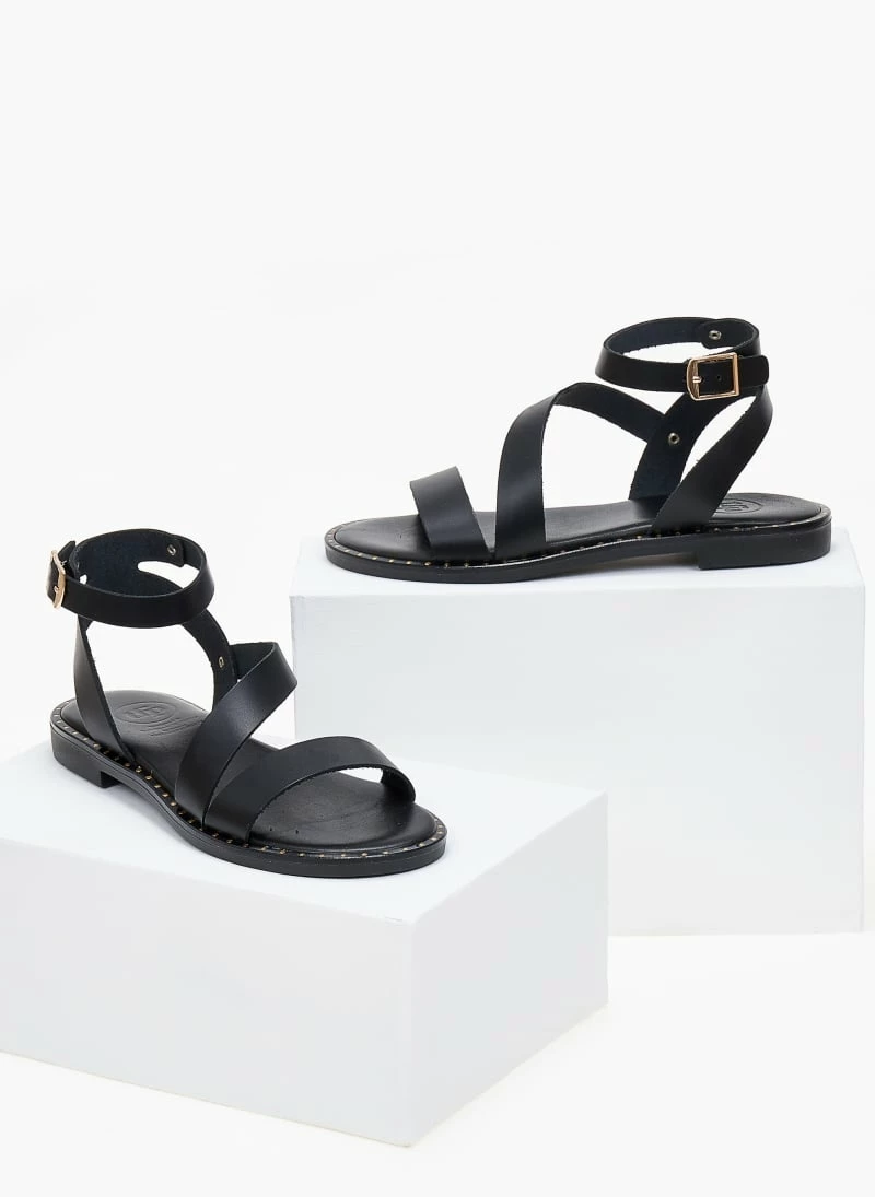 Σανδάλια TFP δερμάτινα με δέσιμο στον αστράγαλο - Μαύρο 5 Σανδάλια TFP δερμάτινα με δέσιμο στον αστράγαλο - Μαύρο - Image 3
