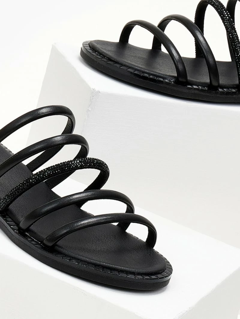 Σανδάλια TFP με λουράκια και Strass - Μαύρο 3 Σανδάλια TFP με λουράκια και Strass - Μαύρο